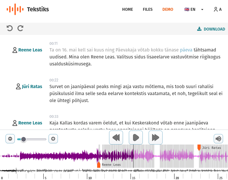 Ekraanitõmmis rakendusest